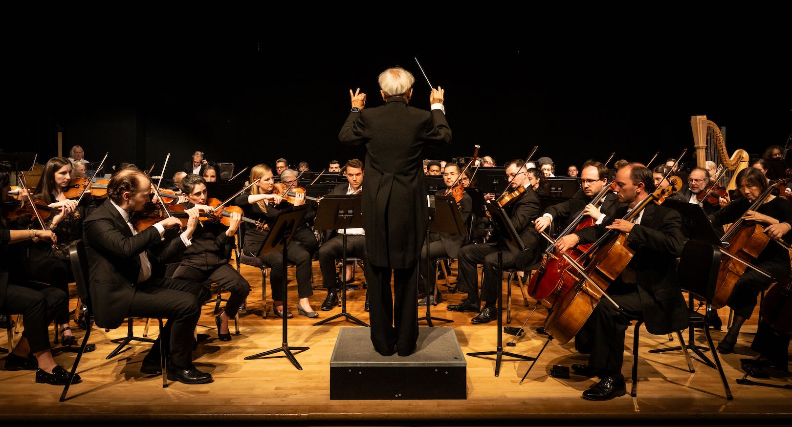 The Cape Ann Symphony in performance, with Music Director Yoichi Udagawa on the podium.